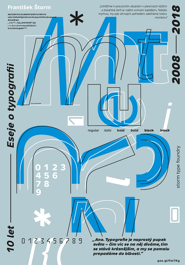 G3A01<br> Typografické plakáty z písem Františka Štorma <br> absolventská práce | 3. ročník, 2018
