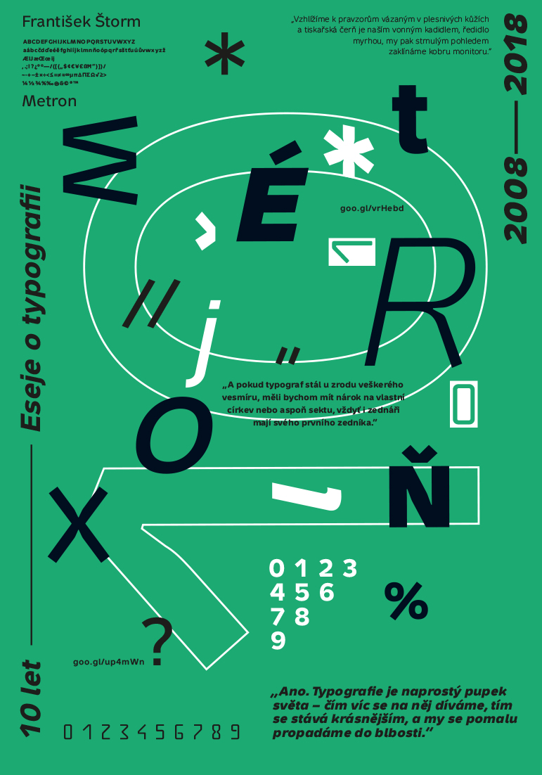 G3A01<br> Typografické plakáty z písem Františka Štorma <br> absolventská práce | 3. ročník, 2018